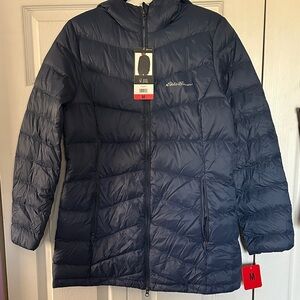 Eddie Bauer Dark Blue Hooded Puffer Coat
